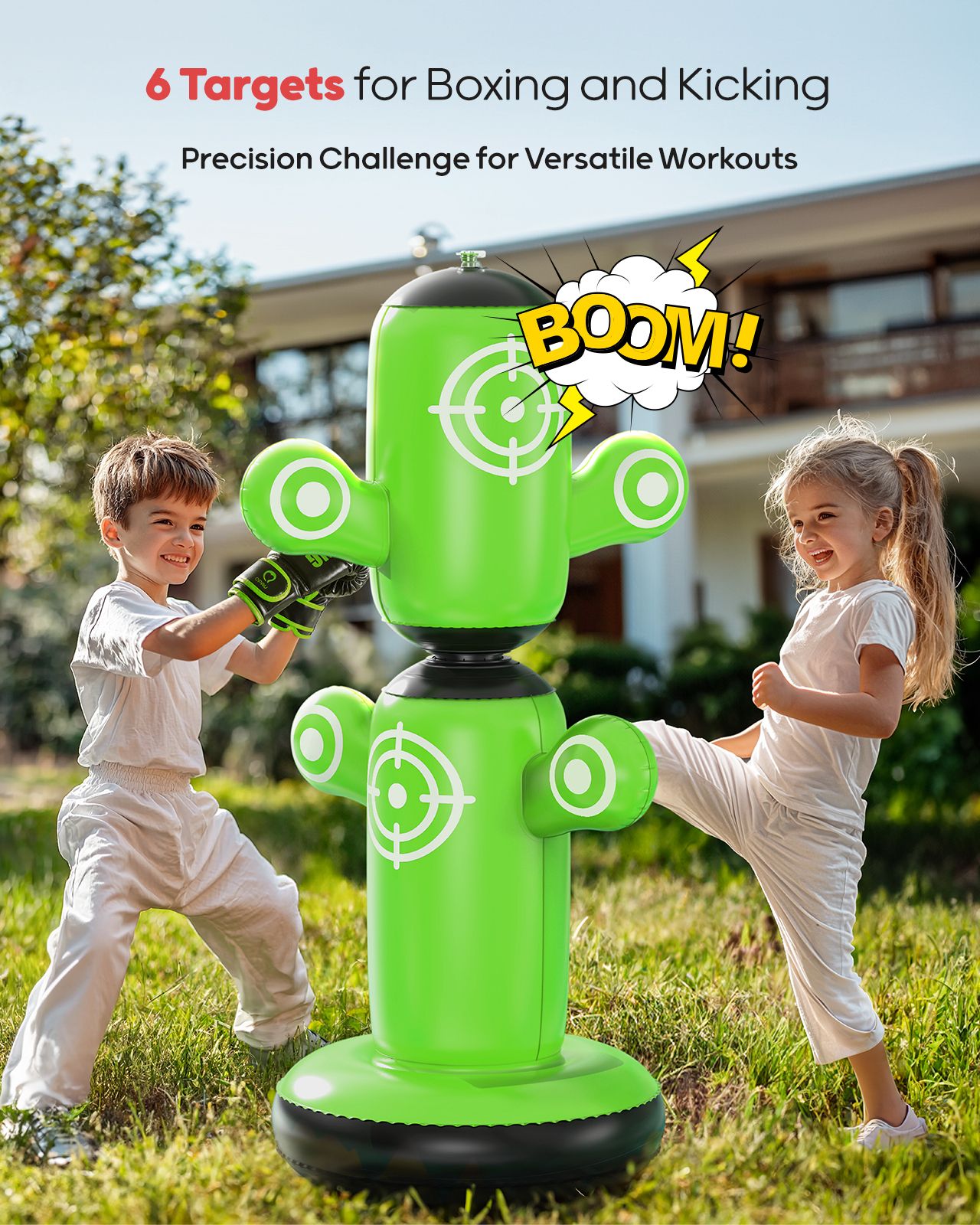 QPAU 360° Rotatable Kids Punching Bag with Gloves - QPAU