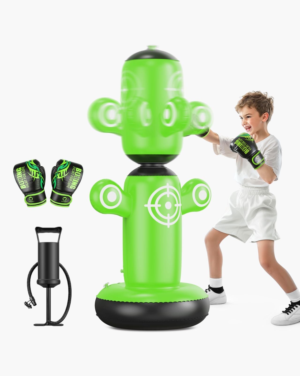 QPAU 360° Rotatable Kids Punching Bag with Gloves - QPAU