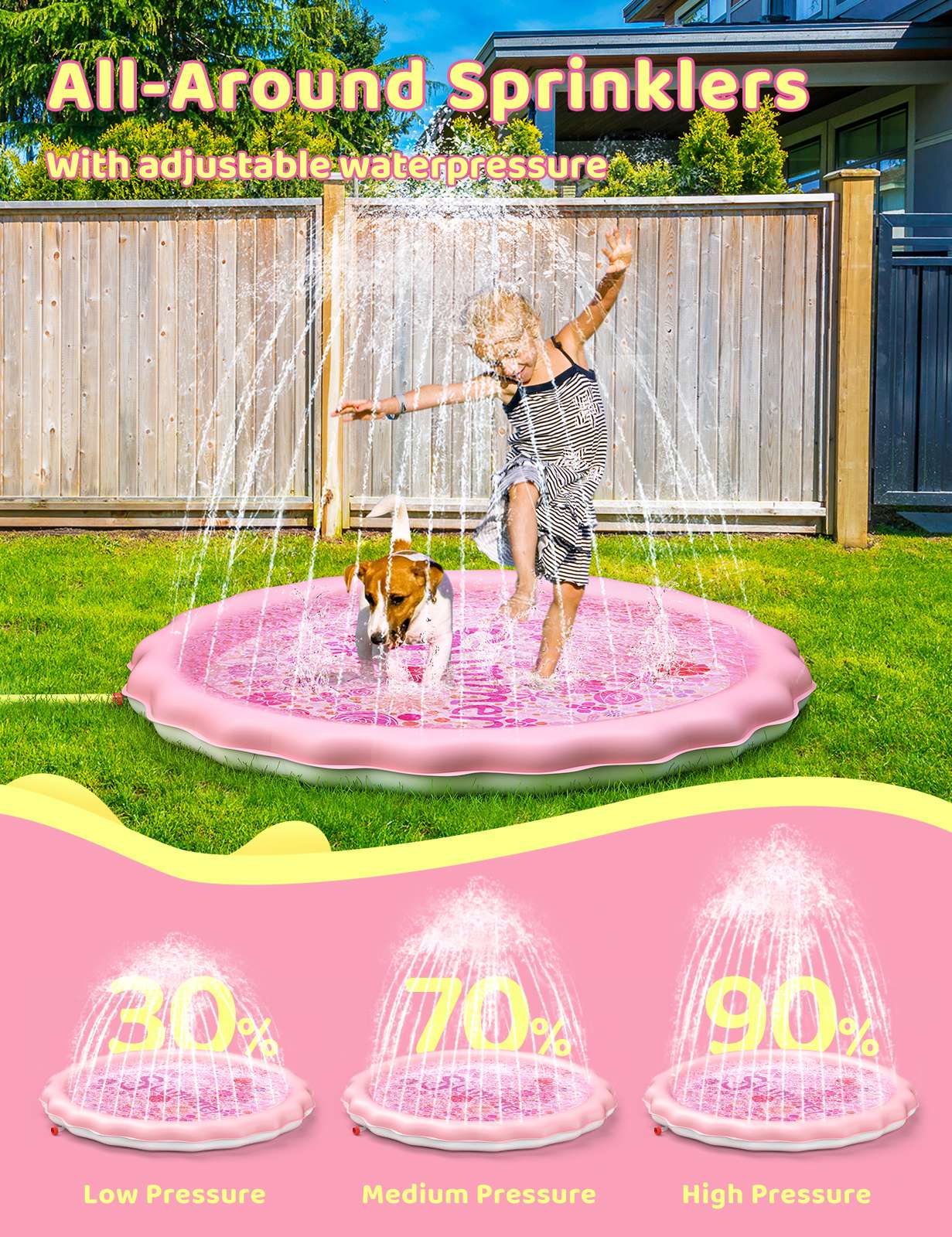 QPAU 67" Splash Pad for Dogs & Kids - QPAU