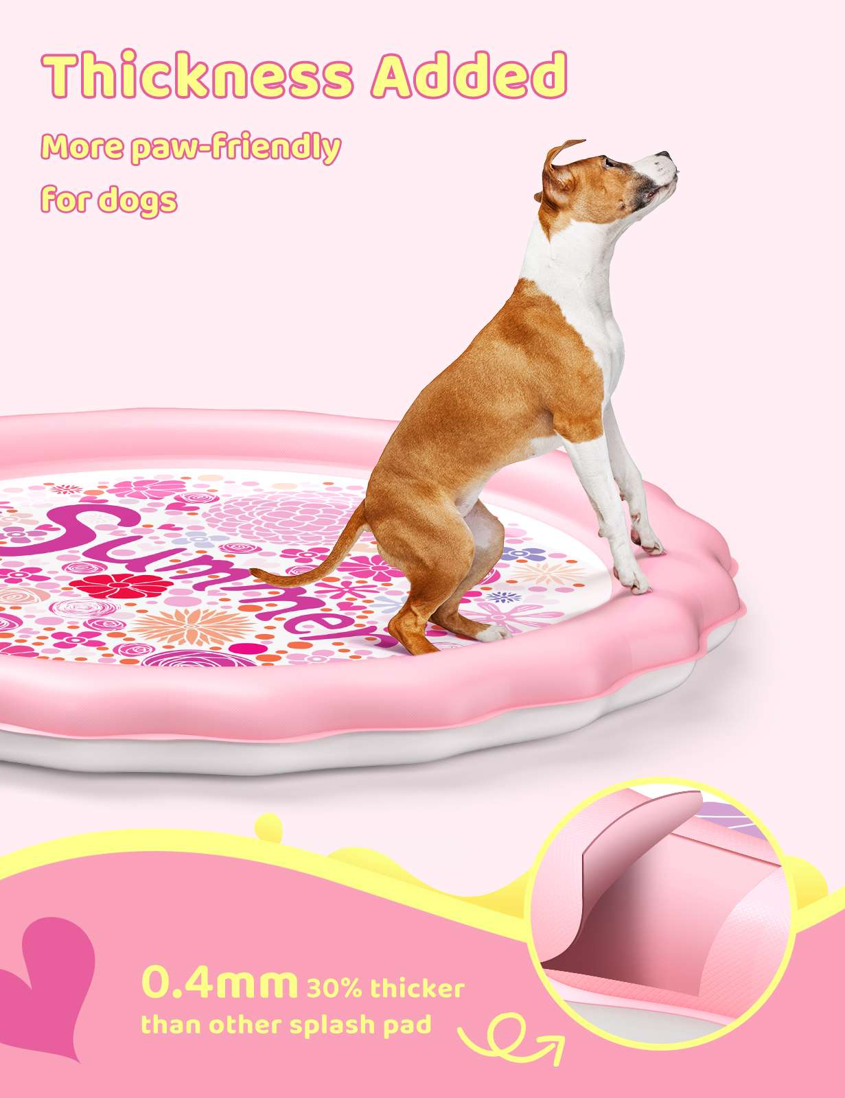 QPAU 67" Splash Pad for Dogs & Kids - QPAU