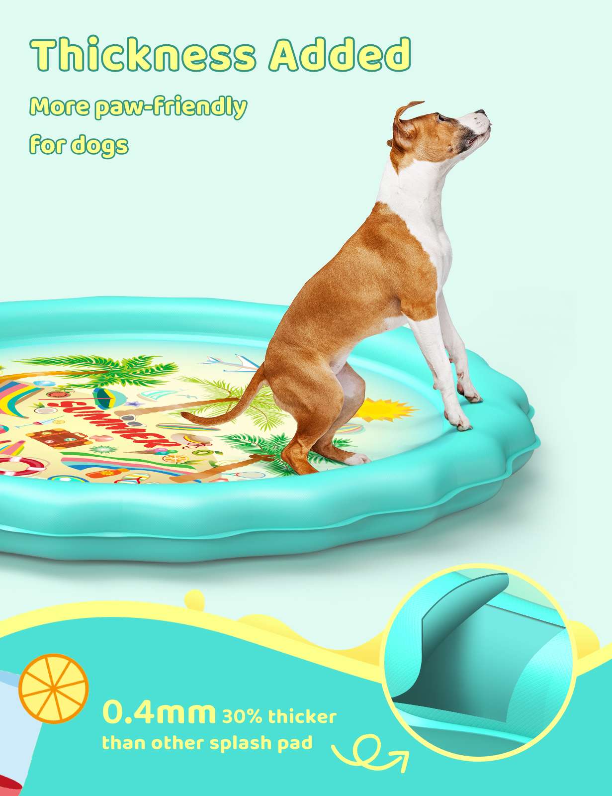 QPAU 67" Splash Pad for Dogs & Kids - QPAU