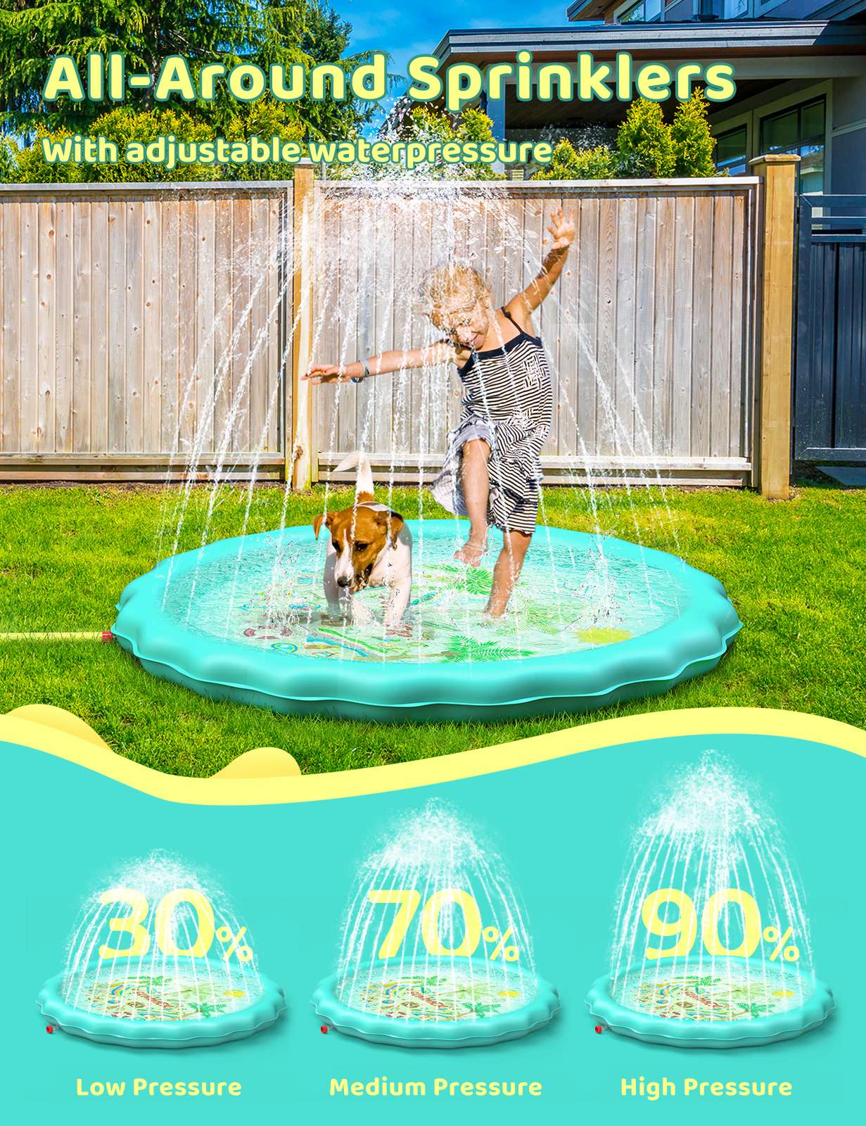 QPAU 67" Splash Pad for Dogs & Kids - QPAU