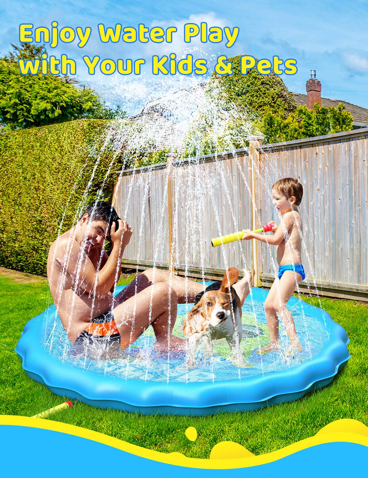 QPAU 67" Splash Pad for Dogs & Kids - QPAU