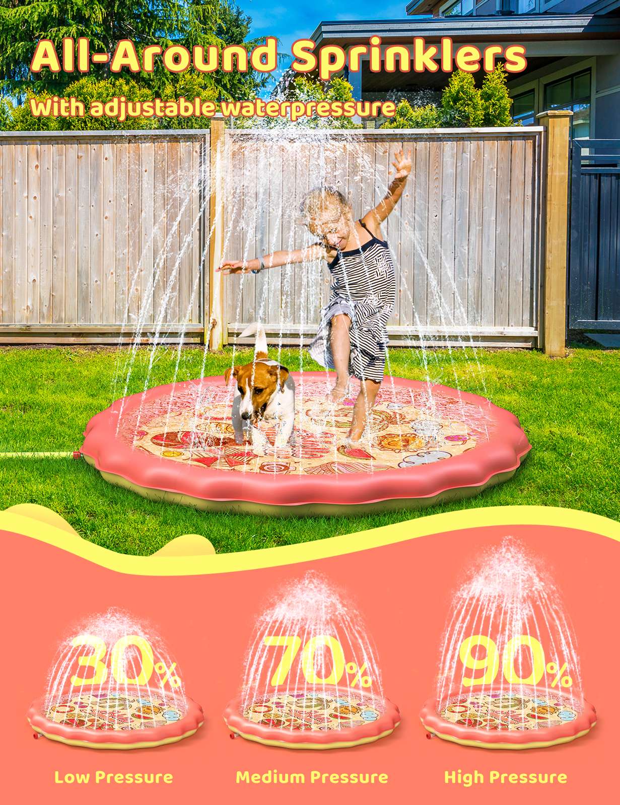 QPAU 67" Splash Pad for Dogs & Kids - QPAU