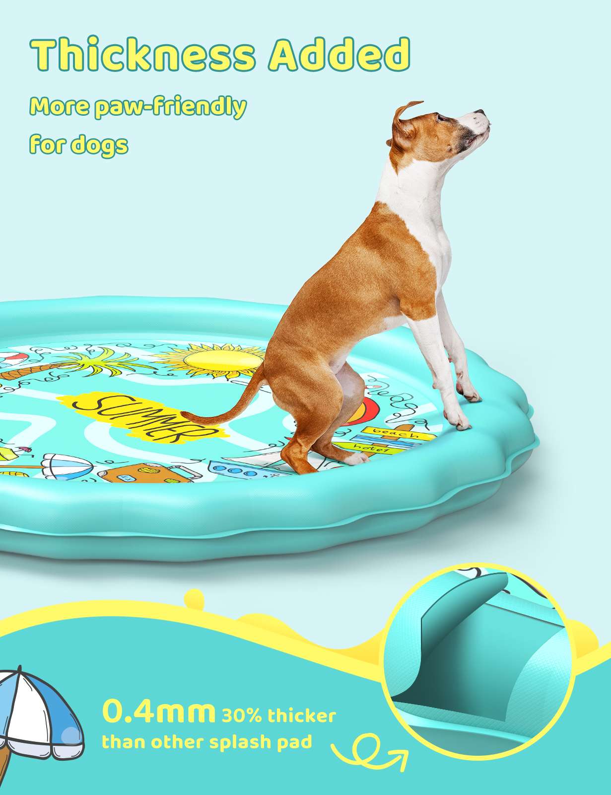 QPAU 67" Splash Pad for Dogs & Kids - QPAU