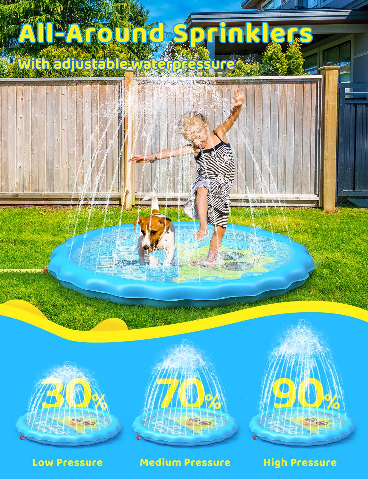 QPAU 67" Splash Pad for Dogs & Kids - QPAU