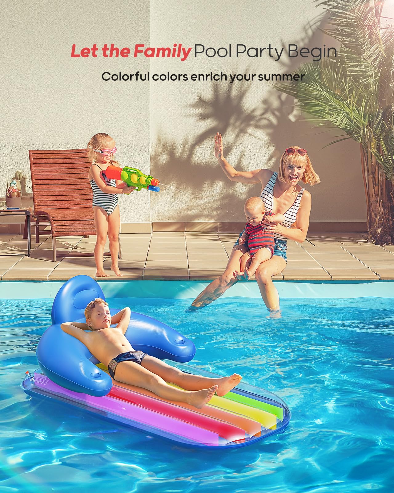 QPAU Inflatable Pool Float | Summer Water Play Party - QPAU