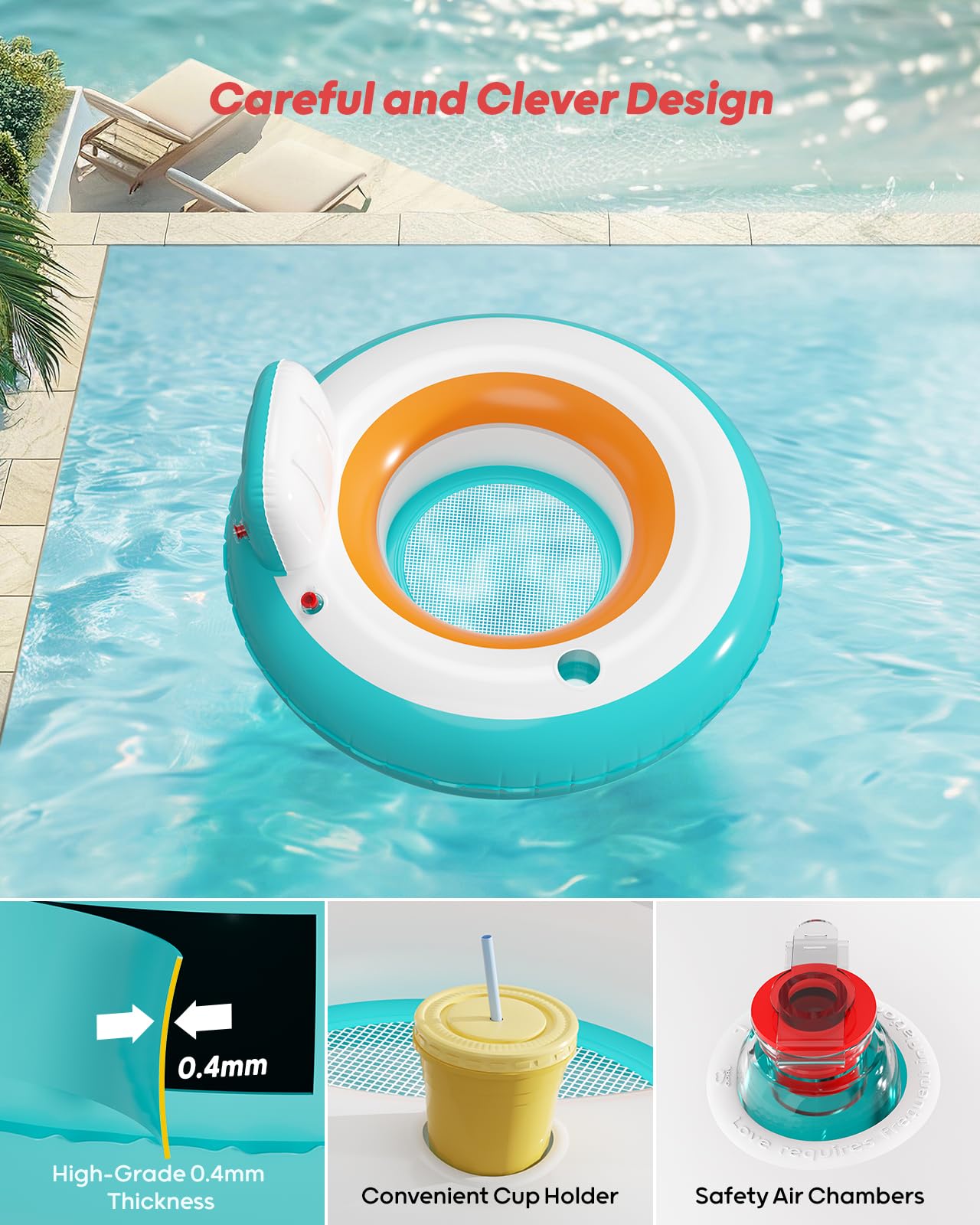 QPAU Inflatable Pool Floats | Summer Water Play Party - QPAU