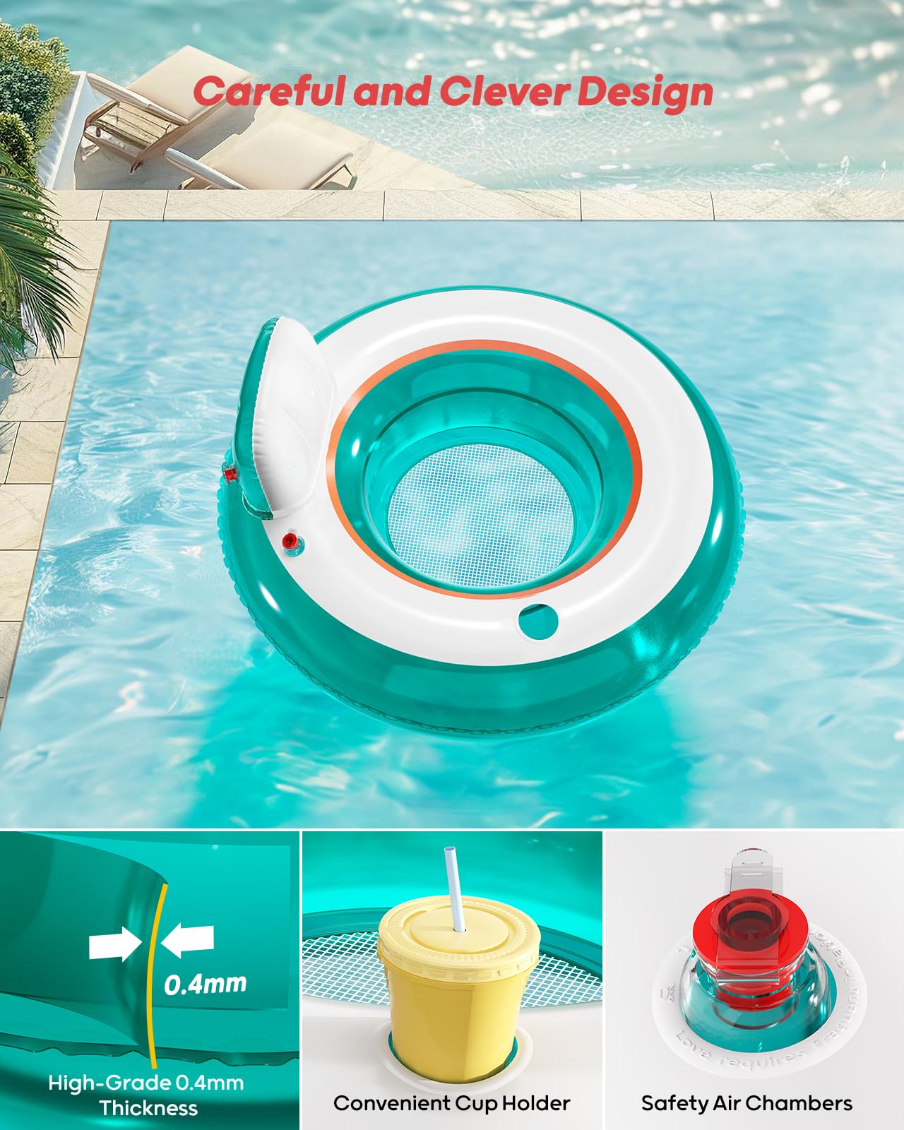 QPAU Inflatable Pool Floats | Summer Water Play Party - QPAU