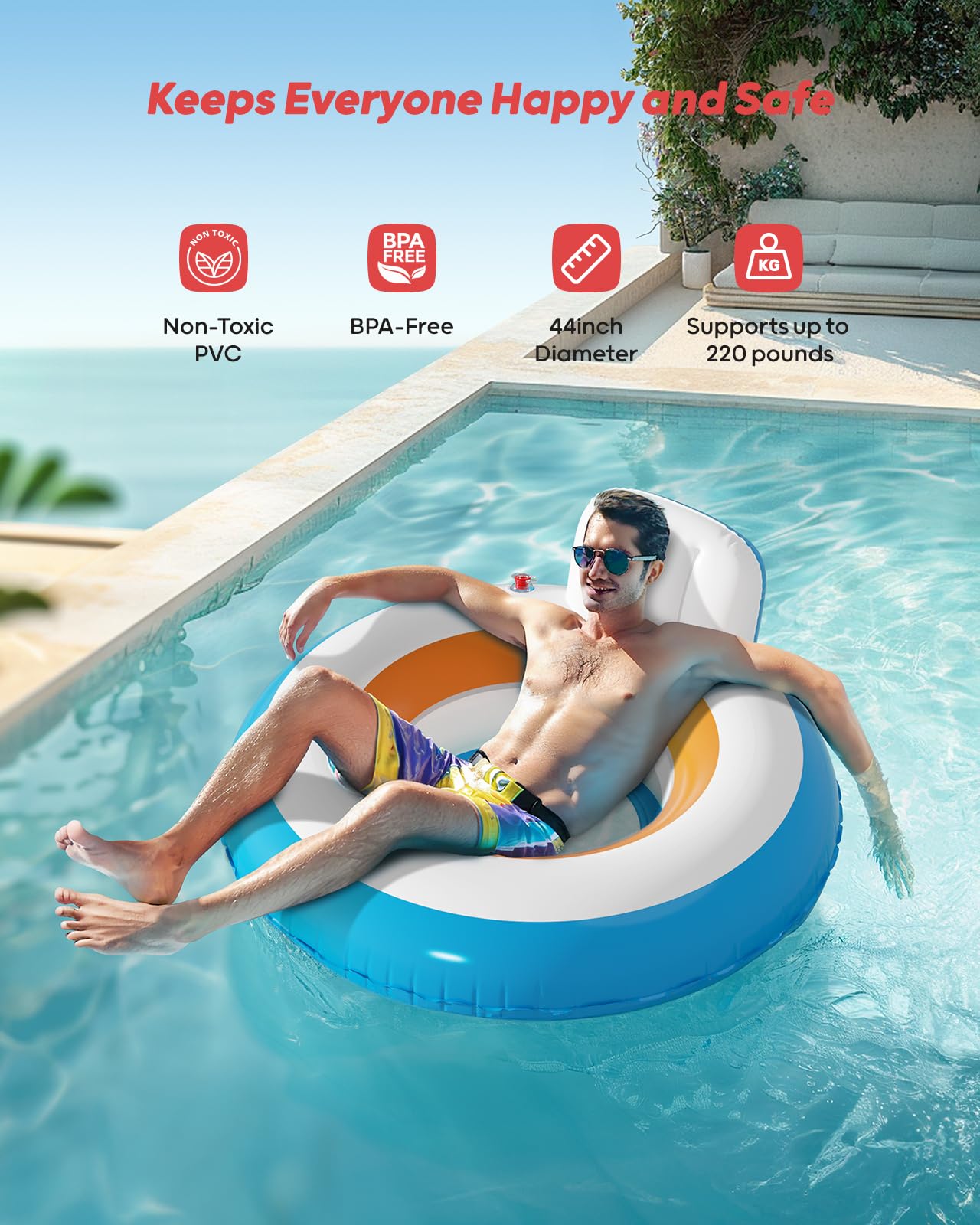 QPAU Inflatable Pool Floats | Summer Water Play Party - QPAU