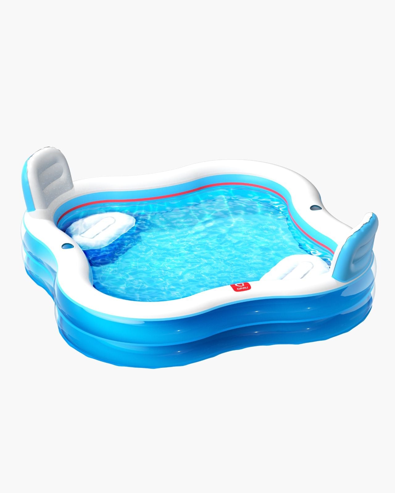 QPAU Inflatable Swimming Pool with 2 Seats and Backrests - QPAU