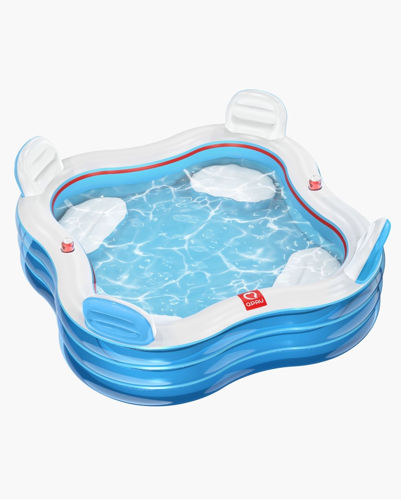 QPAU Inflatable Swimming Pool with 4 Seats and Backrests - QPAU