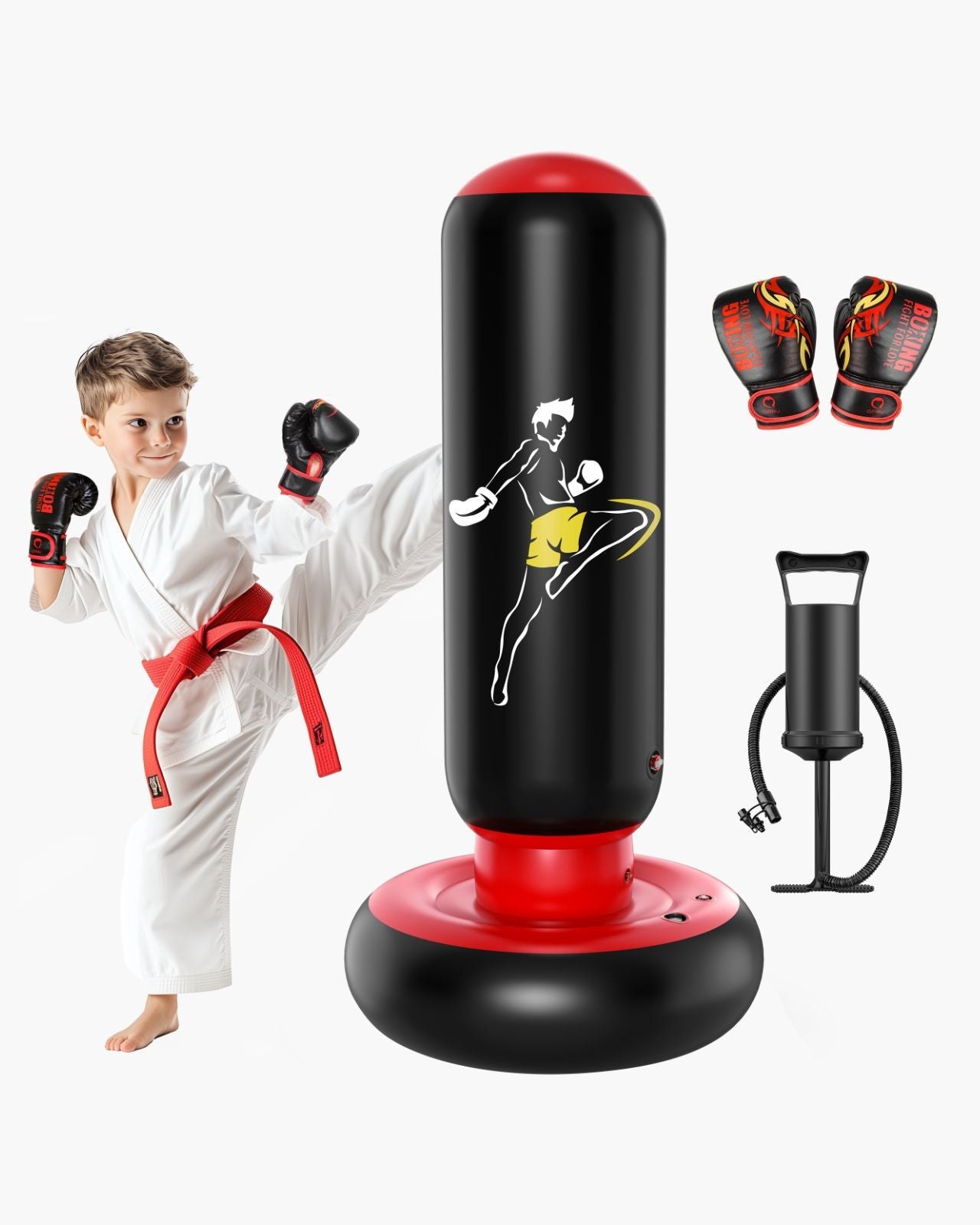 QPAU Larger Stable Punching Bag for Kids