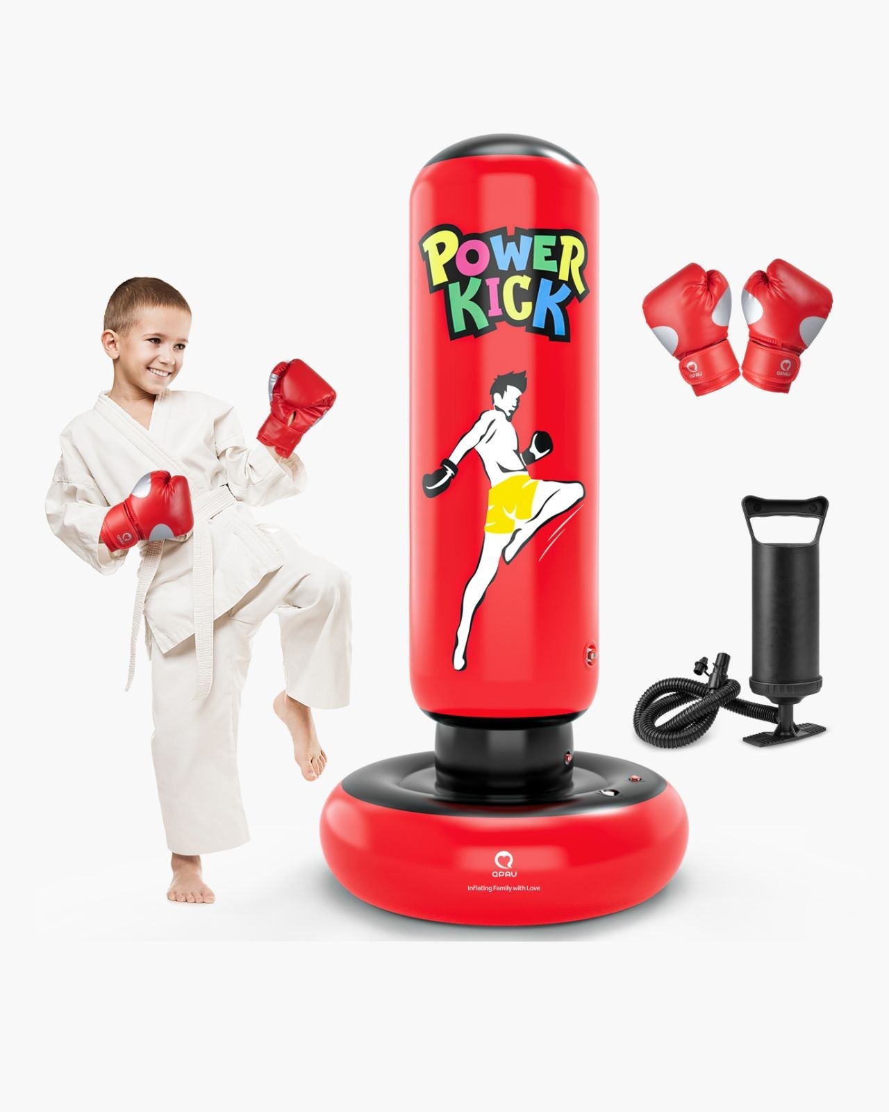 QPAU Larger Stable Punching Bag for Kids - QPAU