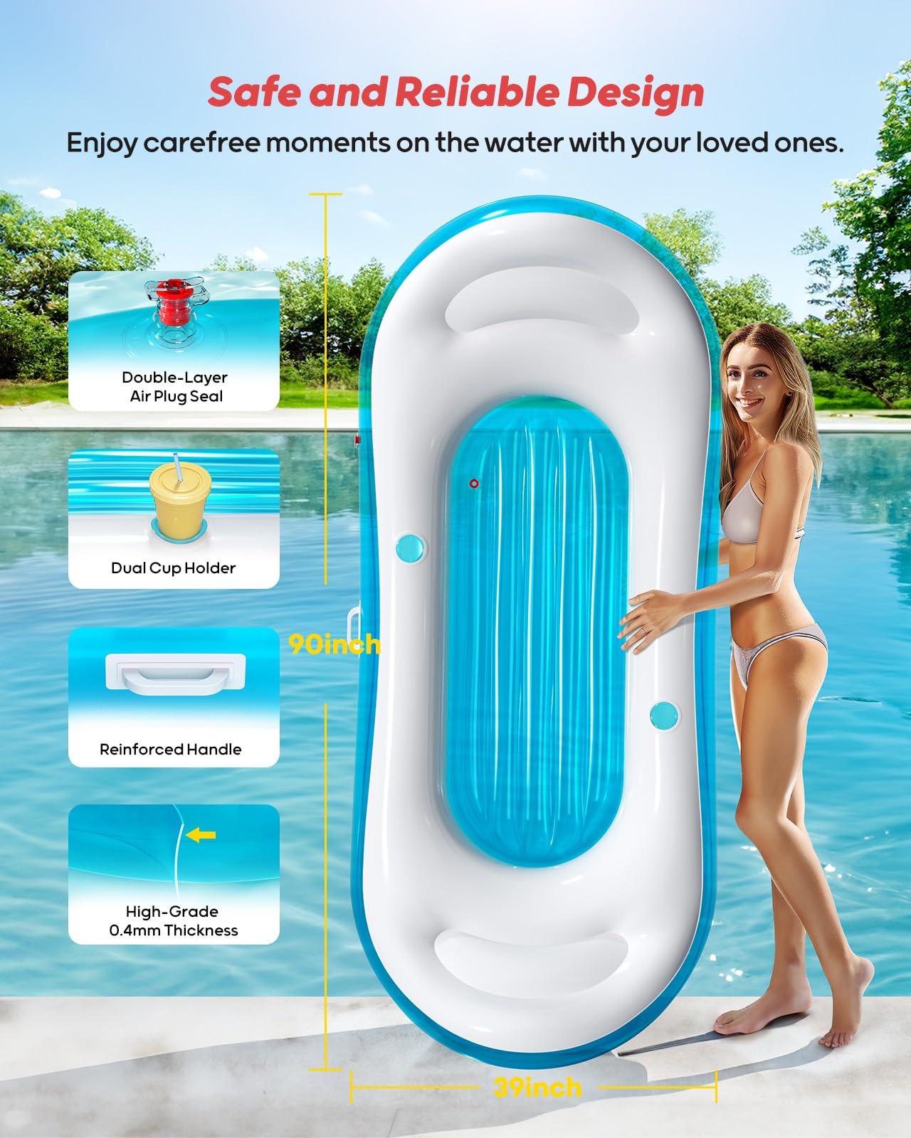 QPAU Pool Floats Adult | Summer Water Play Party - QPAU