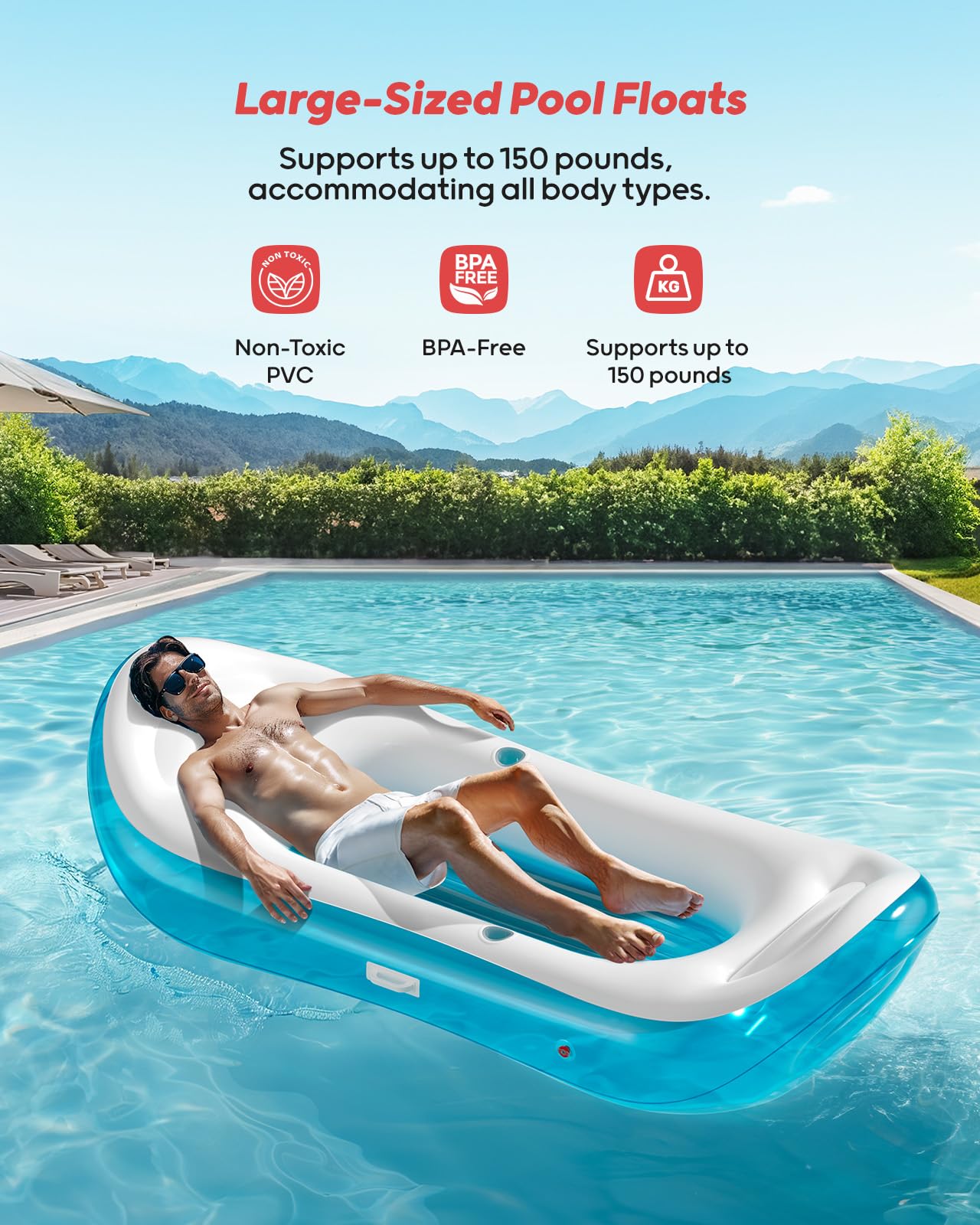 QPAU Pool Floats Adult | Summer Water Play Party - QPAU