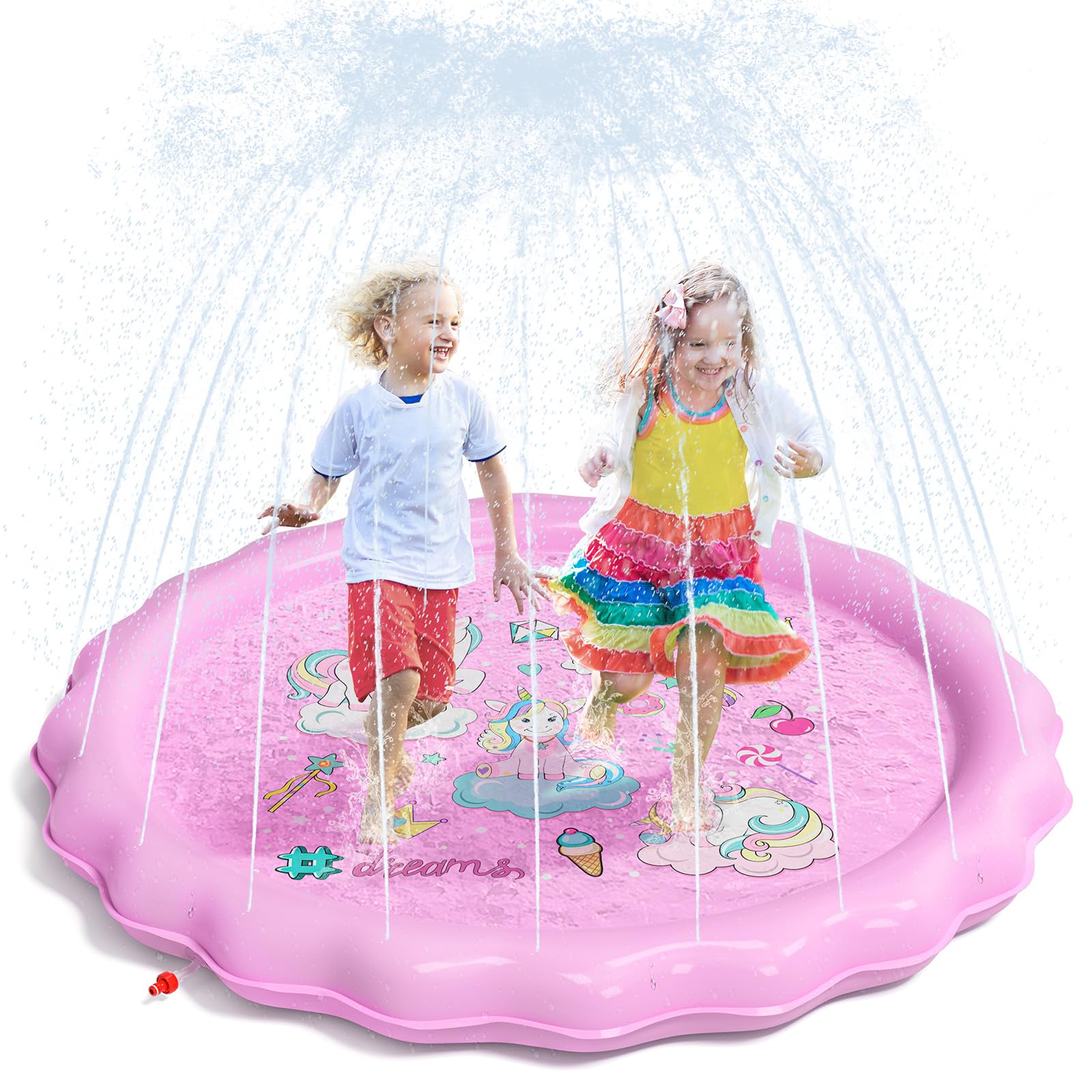 QPAU Splash Pad | 67" Non - Slip Kids Splash Pad for Outside - QPAU