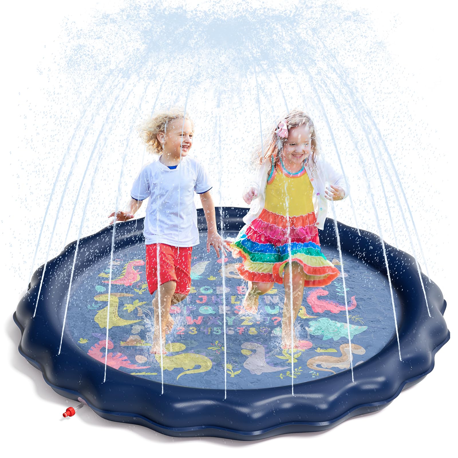 QPAU Splash Pad | 67" Non - Slip Kids Splash Pad for Outside - QPAU