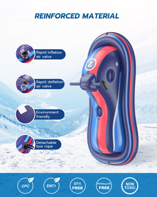Giant Inflatable Snow Sled Snowmobile - Blue - QPAUSTORE