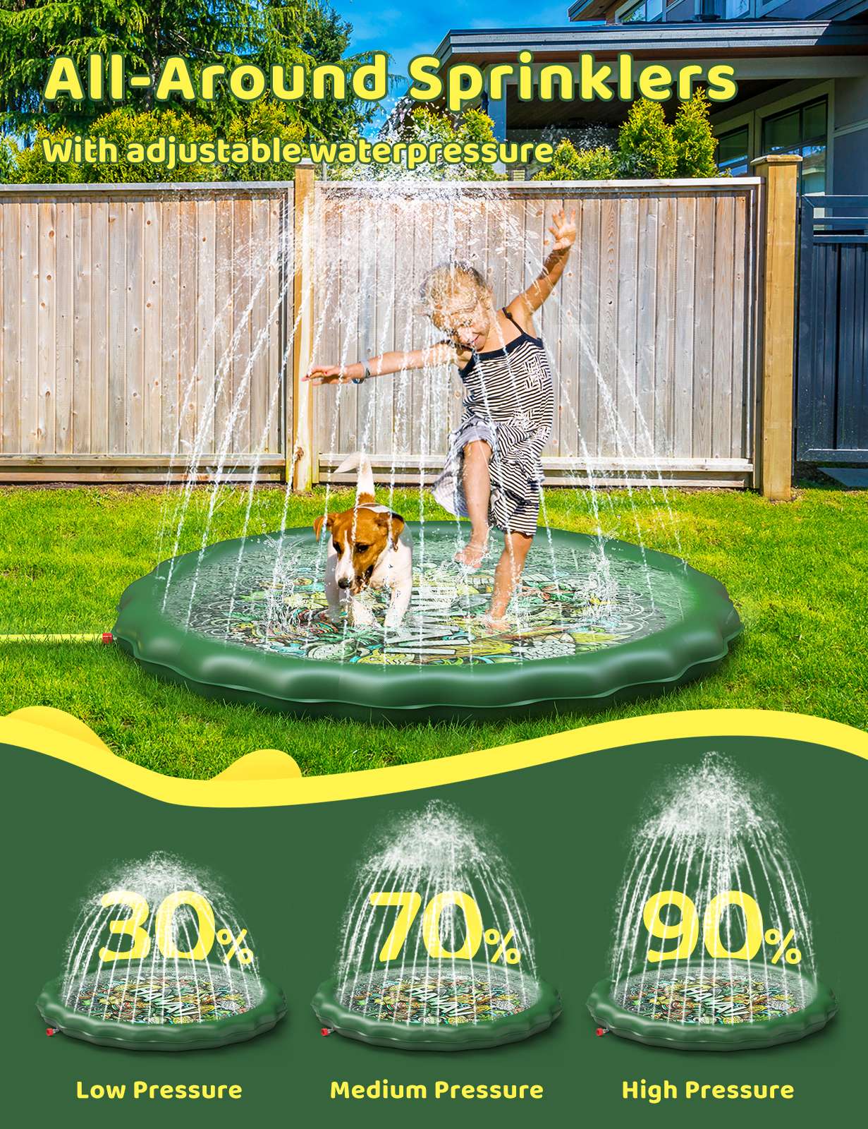 QPAU Splash Pad, 67 Sprinkler Pool for Kids and Dog, Outside Water Toys  Gifts for Toddlers Girls Boys Age 2 3 4 5 6 7, Outdoor Backyard Dog  Sprinkler, Sprinklers -  Canada
